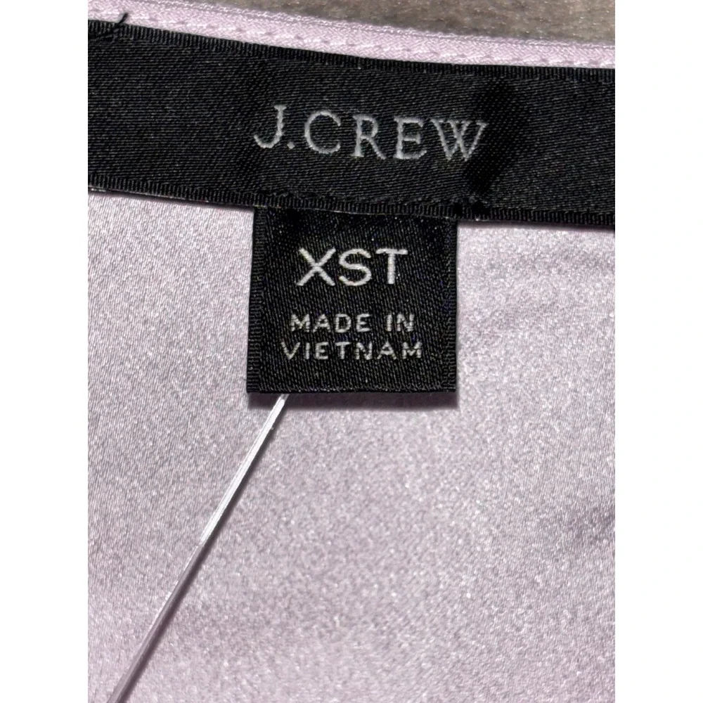 J. Crew Purple‎ Puff Sleeve Keyhole Blouse Top Extra Small TXS New With Tags
